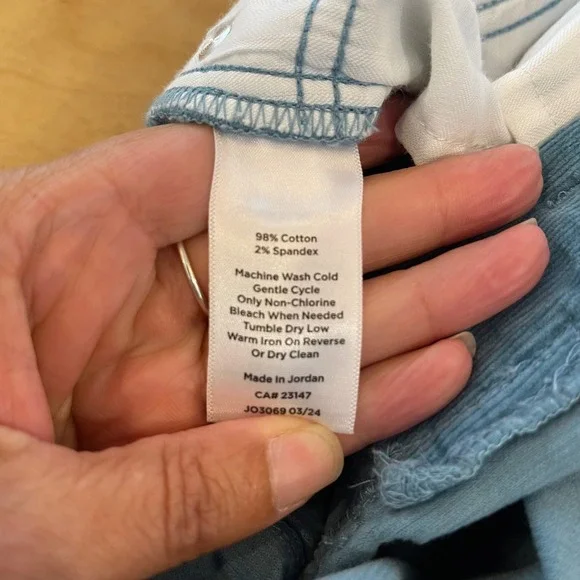 Talbots 16P Corduroy Straight Leg Pants Teal Blue Denim Petite Women - Picture 5 of 8